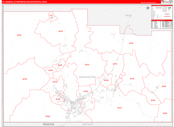 St. George Metro Area Wall Map